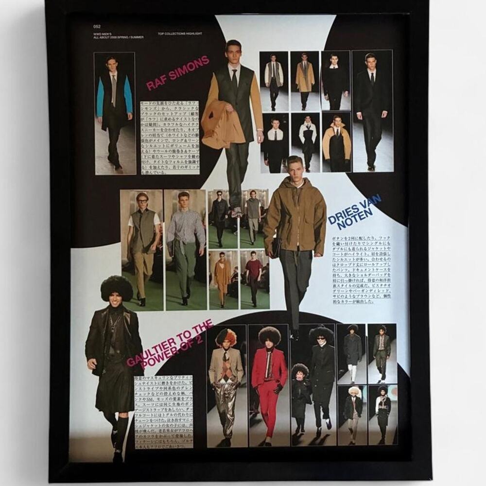 Raf Simons framed poster Archive 9x11 Japanese Fashion Issue